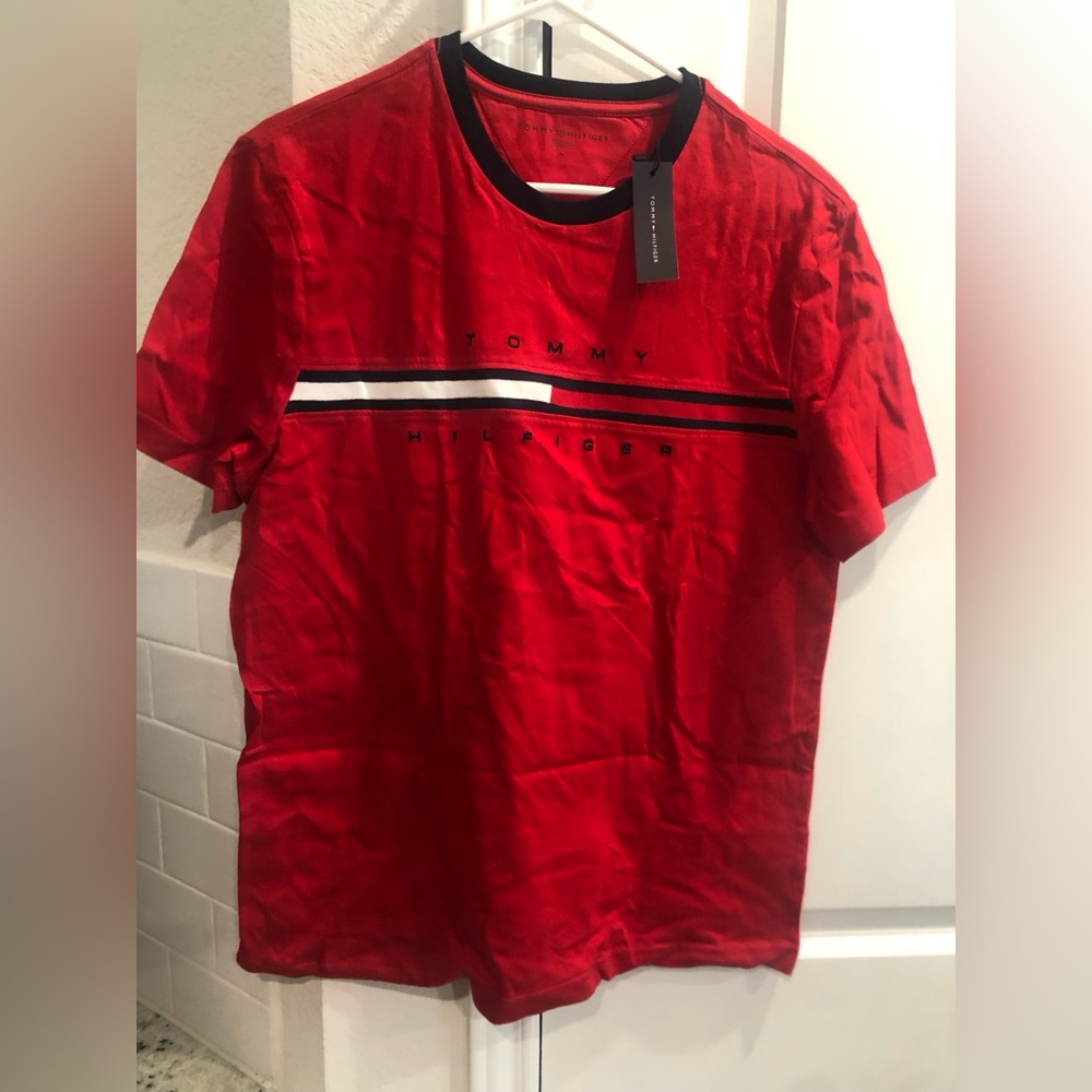 Tommy Hilfiger Mens T-Shirt Crewneck Solid Tee Classic Fit Short Sleeve Size M